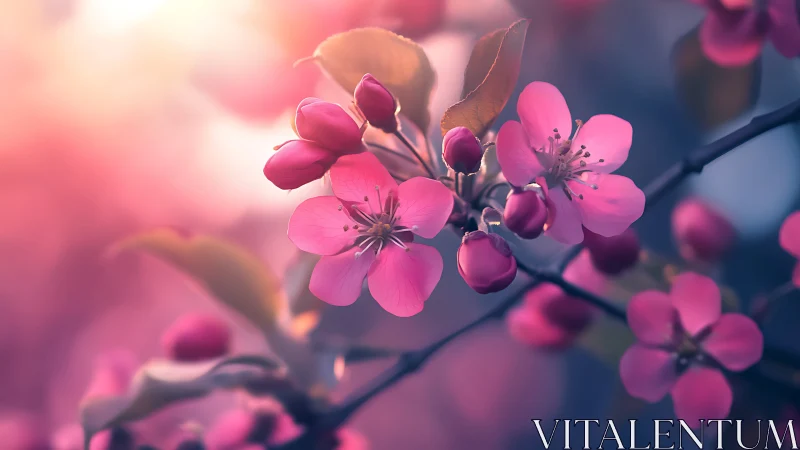 Blushing Petals Caught in Golden Hour Magic.