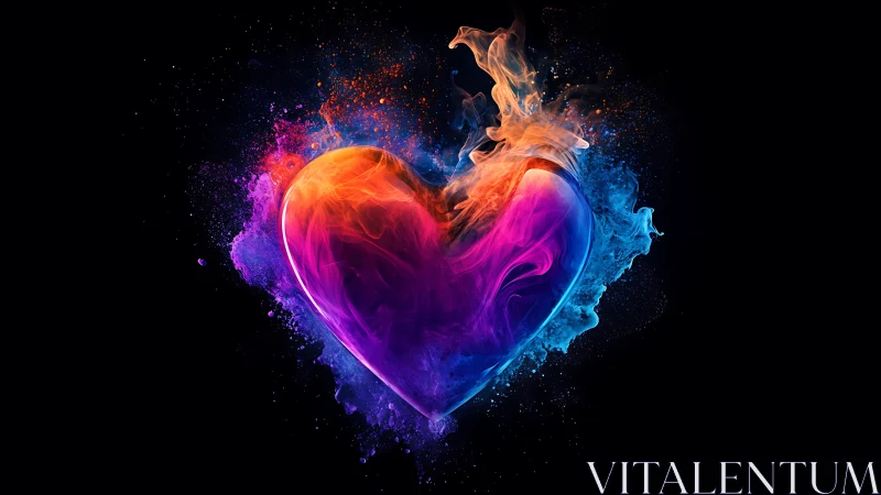 Neon Heart: Where Passion Meets the Cosmos.