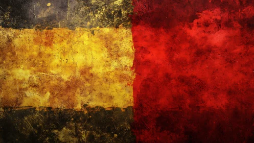 Textured bicolor abstraction with distressed chromatic fields.