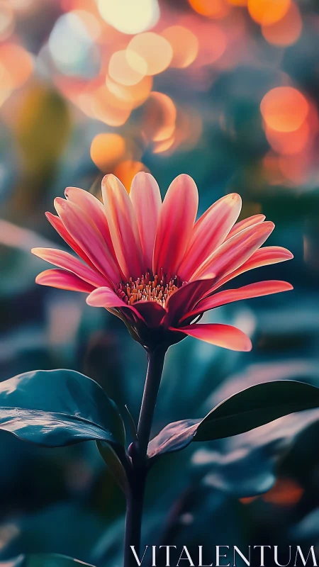 Macro Gerbera Daisy with Bokeh Backdrop.