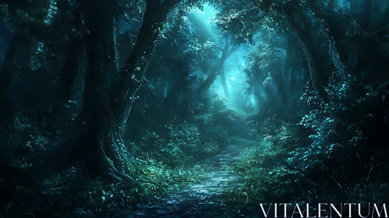 Luminescent Subcanopy Pathway with Volumetric Light Diffusion.