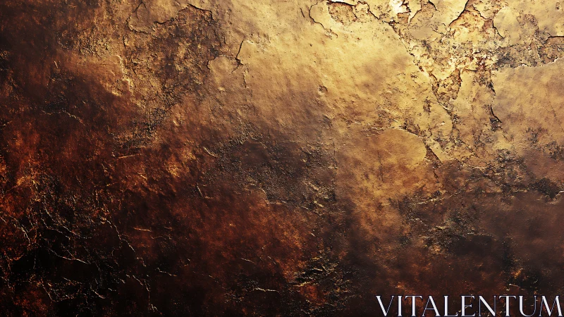 Textured metallic surface with uneven brown and gold tones.