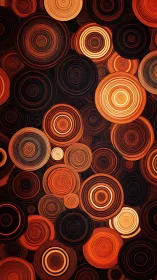 Concentric ember circles in layered abstract vortex pattern.