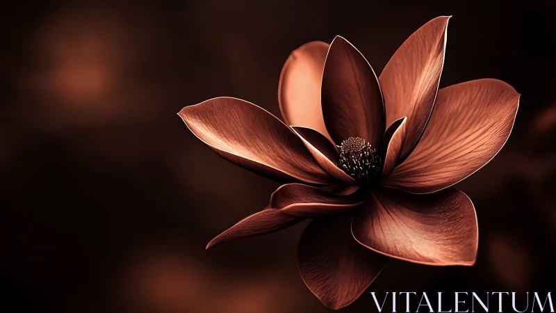 Luminous Lotus Bloom: Radiographic Rendering of Bronze Petals.