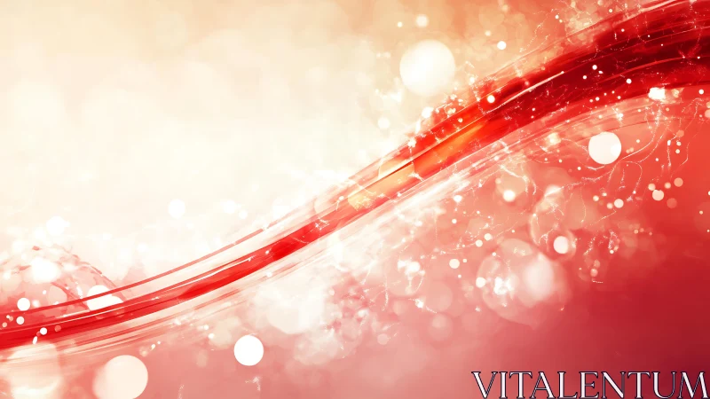 Dynamic Red Wave Abstract Background with Light Effects.