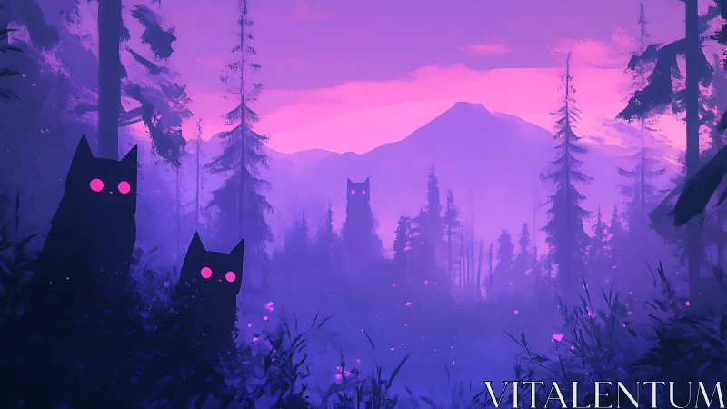 Neon Luminescence Through Spectral Forest Landscape.