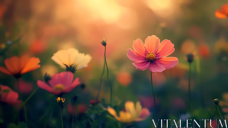 Sunset Cosmos Dancing in Soft Bloom.
