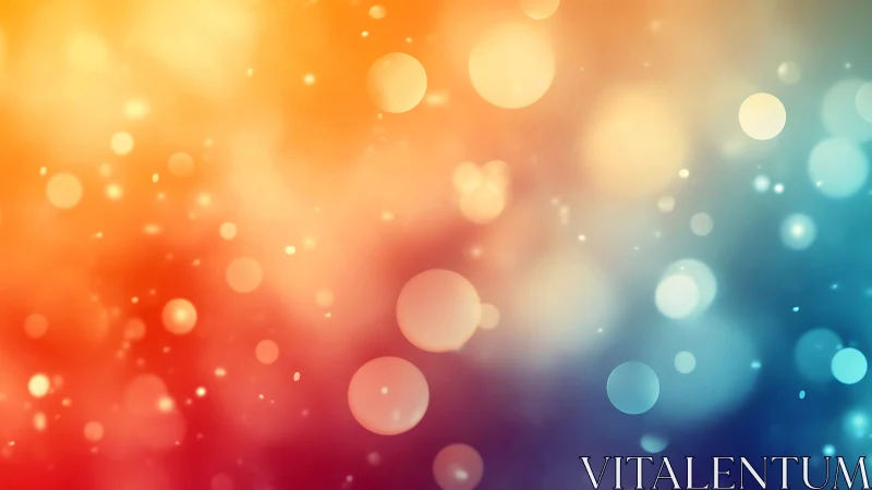 Defocused multicolor bokeh gradient with soft radial light diffusion