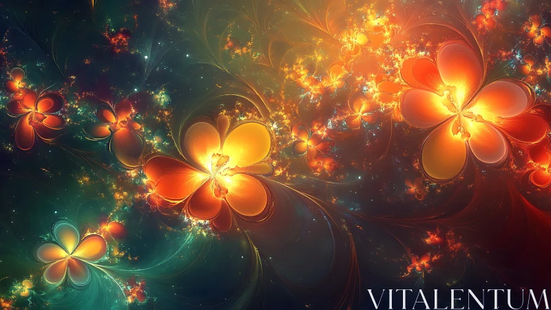 Fractal luminescent petal fields in multicolor parametric space.