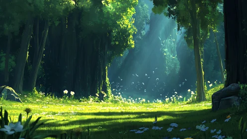 Enchanted Forest Clearing Where Light Meets Wonder.