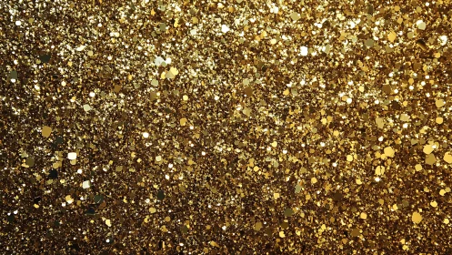 Golden glitter sparkles brightly in a warm festive shimmer