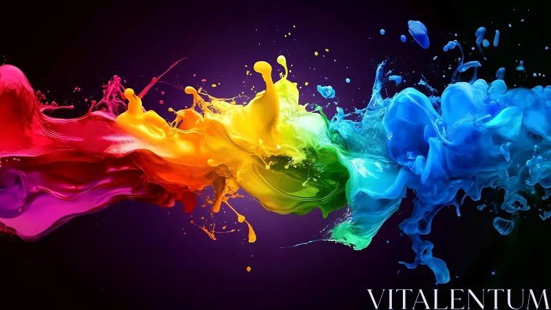 Digital painting of chromatic fluid collision in motion design.