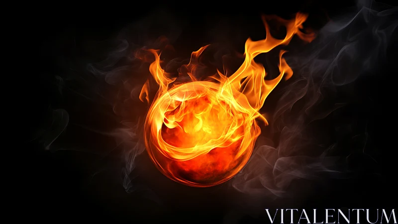 Flaming Ball of Fire with Dynamic Burning Flames.