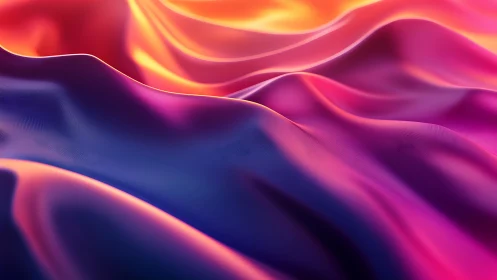 Glowing satin waves roll in radiant pink, purple, and gold light