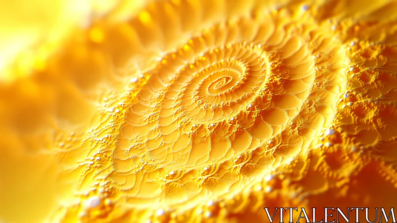 Golden logarithmic spiral fractal surface with shallow depth