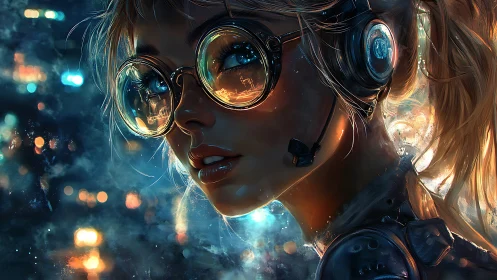 Neon-drenched navigator rewrites the skyline in glass reflections