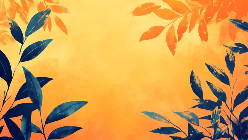 Vibrant foliage silhouettes glow against a warm golden sky