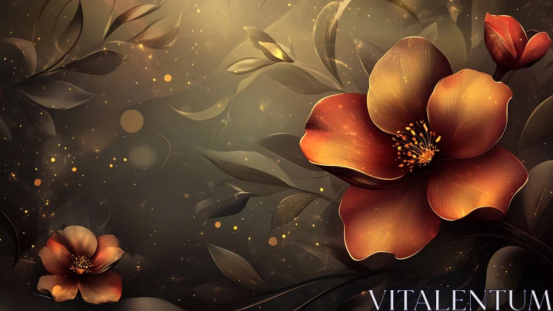 Luminous Botanical Study: Golden Hour Floral Composition.