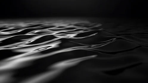 Specular black liquid surface renders smooth micro wave undulations
