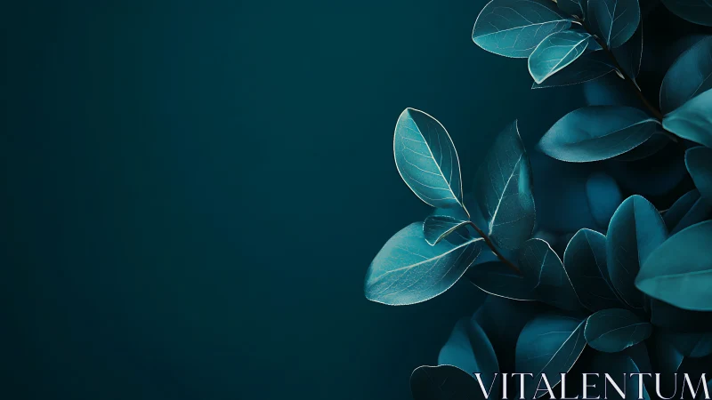 Midnight teal leaves whispering softly into the quiet.