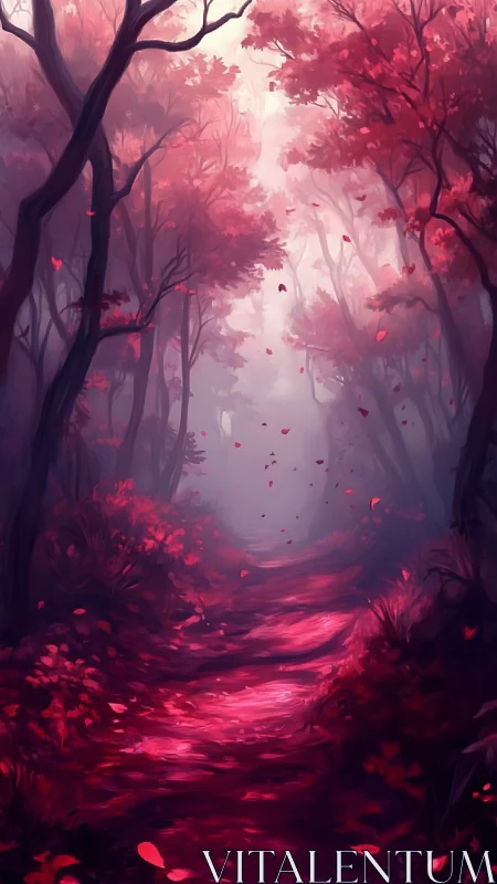 Enchanted Forest in Crimson Light.