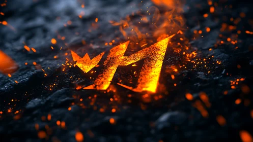 Molten Arrow of Ascension: Fiery Vector in Glowing Embers.