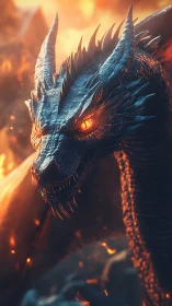 Smoldering dragon tilts its crown of embers toward dawn