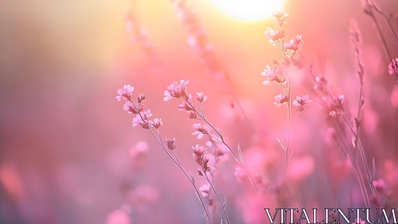 Pink Flowering Plants in Soft Diffuse Sunlight