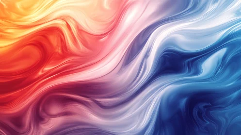 Radiant flowing gradients merge warm and cool swirling color fields