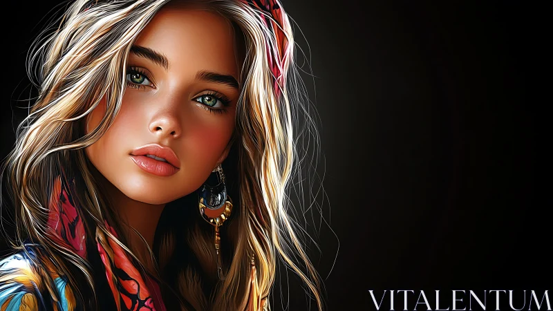 Soft light lingers on a thoughtful woman in vivid colors