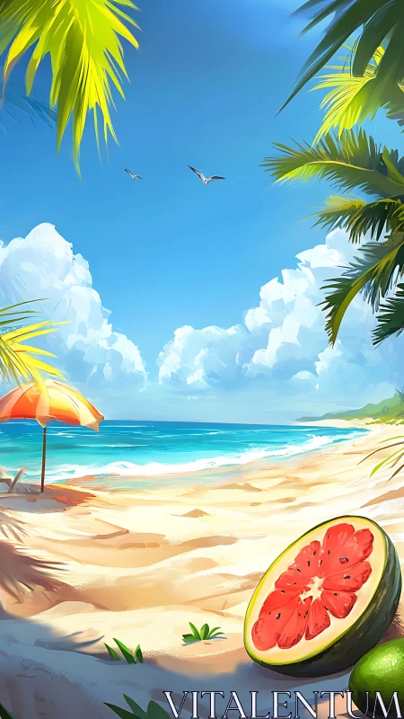 Tropical Paradise Beach Escape in Sunny Bliss.