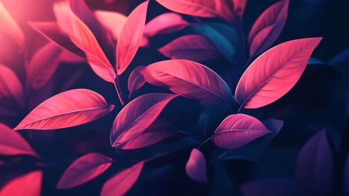 Digital rendering depicts pink foliage under directional light