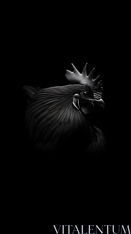 Rooster Portrait: Dramatic Chiaroscuro Study