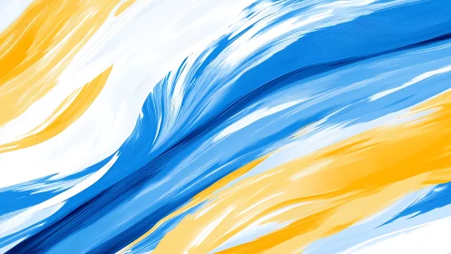Sunlit blue and gold brushstrokes flowing with easy energy.