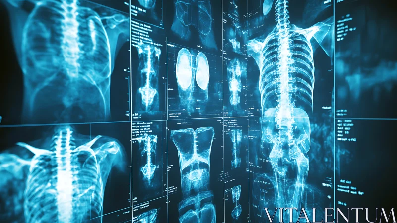 Digital medical lightwall with full body spinal radiographs