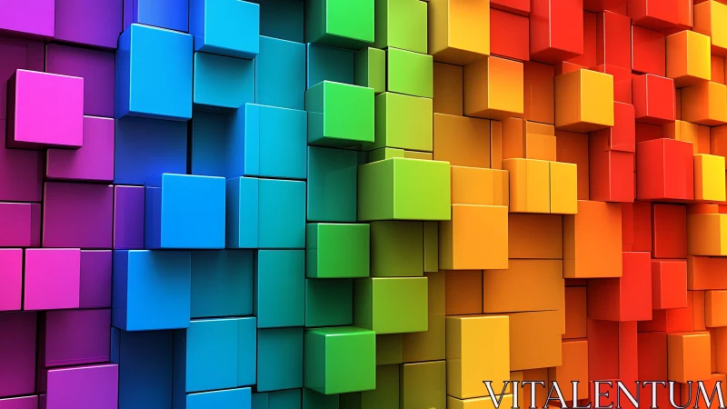 Chromatic extruded cube array forming gradient volumetric façade