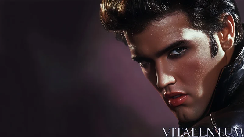 Moody leather clad portrait with vintage rockstar charm.