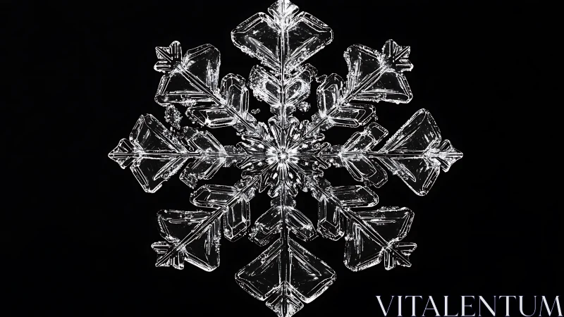 Intricate snowflake macro reveals crystalline winter symmetry