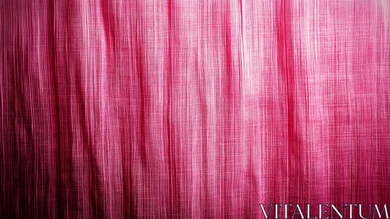 Pink woven curtain texture glows with soft vertical light.