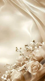 Monochromatic Floral Composition with Silk Fabric Layering.