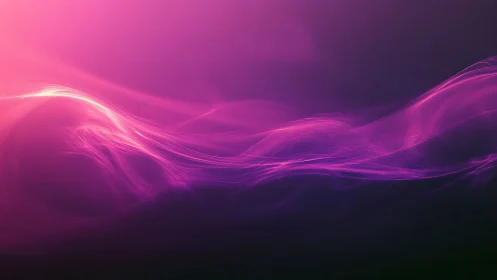 Neon tides of magenta light curl and race through shadow