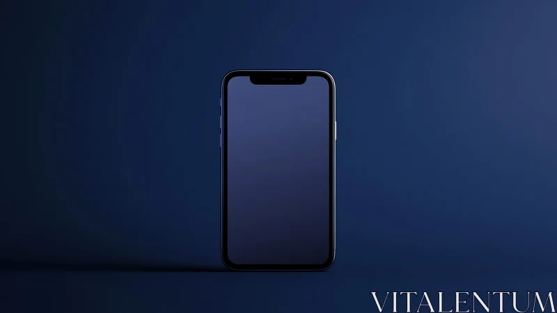 Modern smartphone glowing against a deep blue backdrop