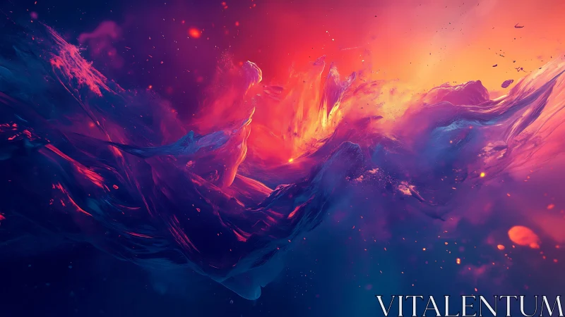 Vibrant abstract cosmic waves in vivid neon colors.