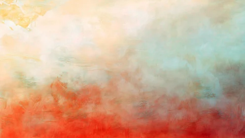 Soft horizon of ember clouds quietly dissolves into mist