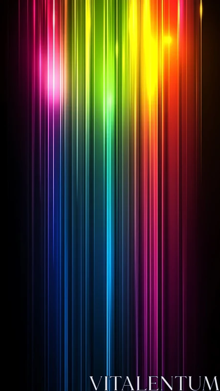 Neon rainstorm of rainbow sound cascading through night.