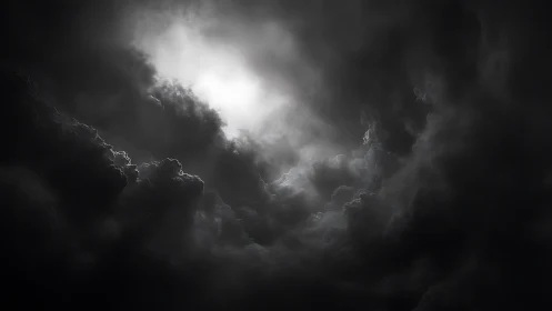 Volumetric storm clouds form a high-contrast aperture of light