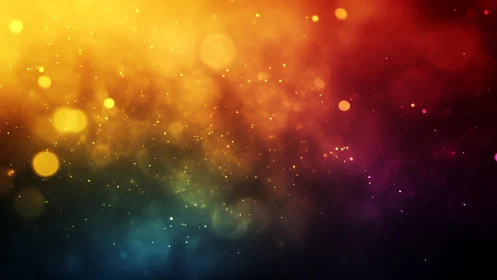 Vibrant bokeh lights abstract background in gradient colors.