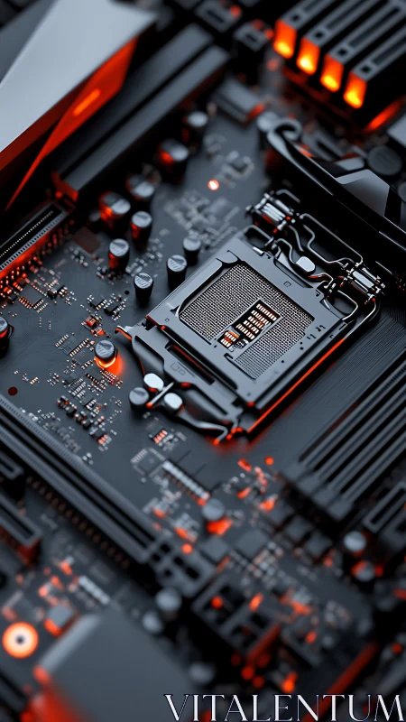 Circuit metropolis hums softly under ember-lit processor towers