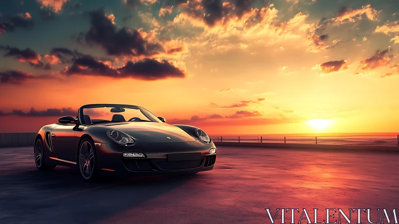 Sunset rooftop roadster waiting for the next easy escape.