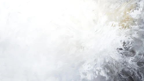 Ethereal White Abstract Painting with Soft Brush Textures.